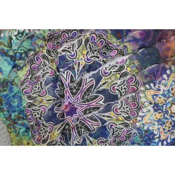 Jess & Jane 3/4 Sleeve Layered Mandala Colorful Top-Size Small-Wearable Art - Picture 8 of 11